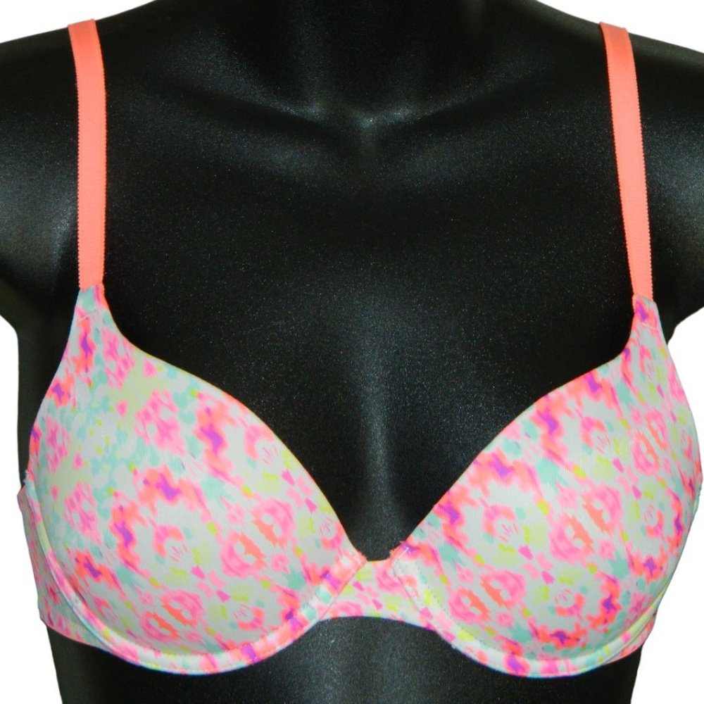 Victoria Secret PINK Paint Splatter Bra Pattern Size 32C